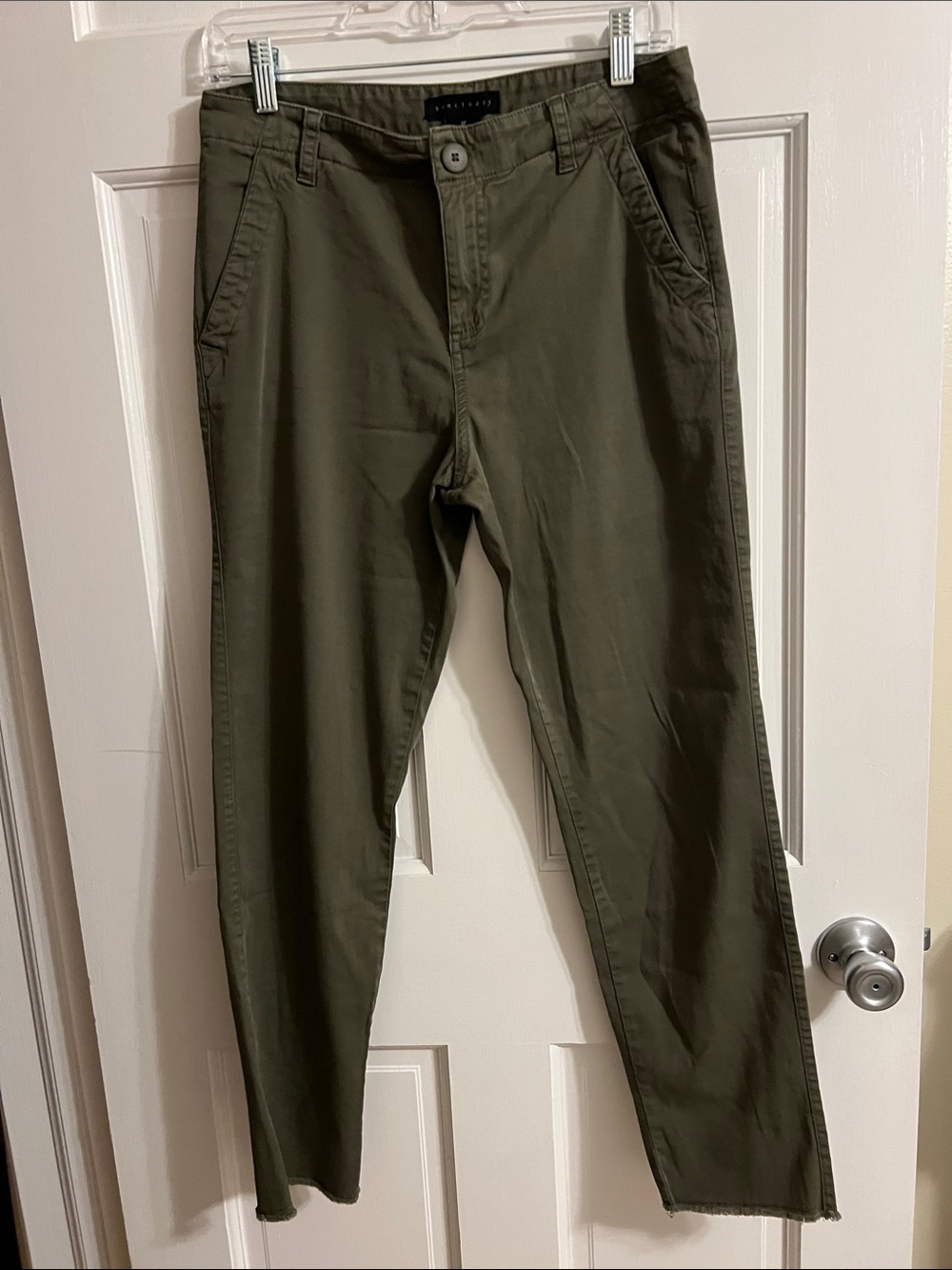 Sanctuary Olive Green Cropped Utility Pants Raw Hem Nordstrom